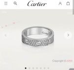 TOP Replica Iced Out Cartier Love Ring S925 Silver High-end Jewelry